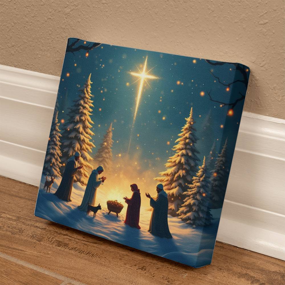 Tranquil Forest Nativity Scene - Nature's Embrace Wall Art