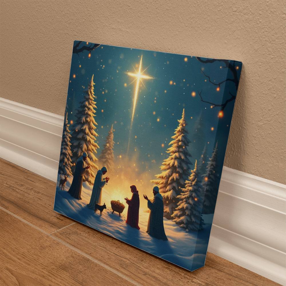 Tranquil Forest Nativity Scene - Nature's Embrace Wall Art