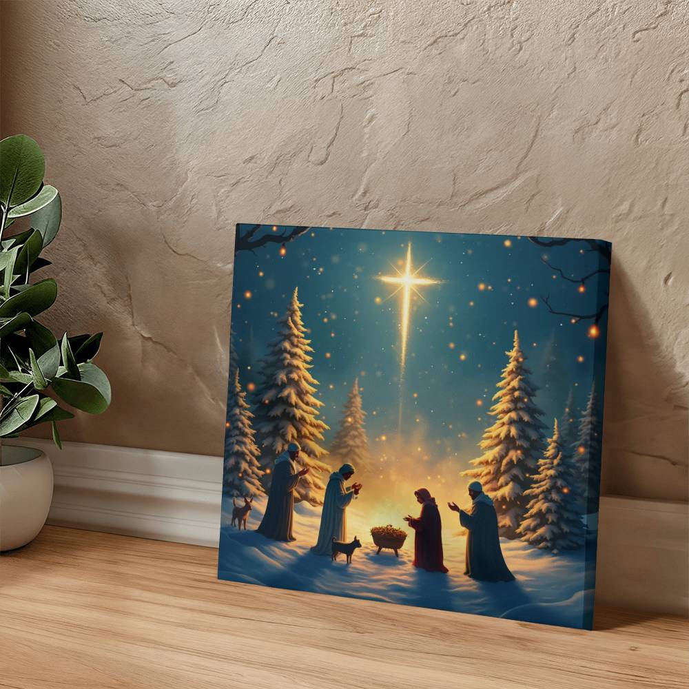 Tranquil Forest Nativity Scene - Nature's Embrace Wall Art