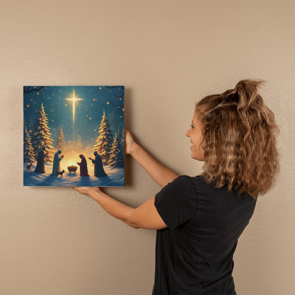 Tranquil Forest Nativity Scene - Nature's Embrace Wall Art