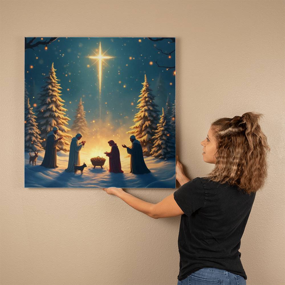 Tranquil Forest Nativity Scene - Nature's Embrace Wall Art