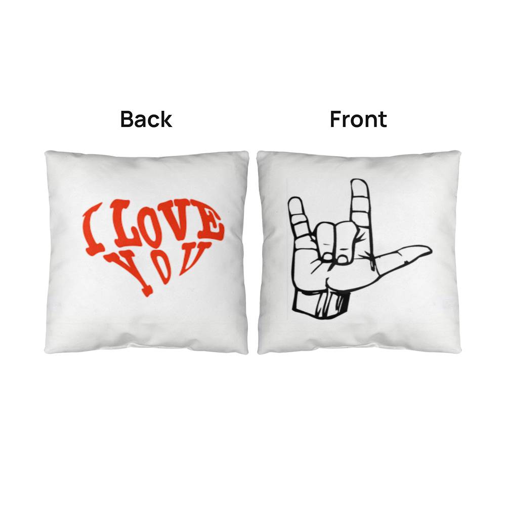 I Love You Pillow with Insert