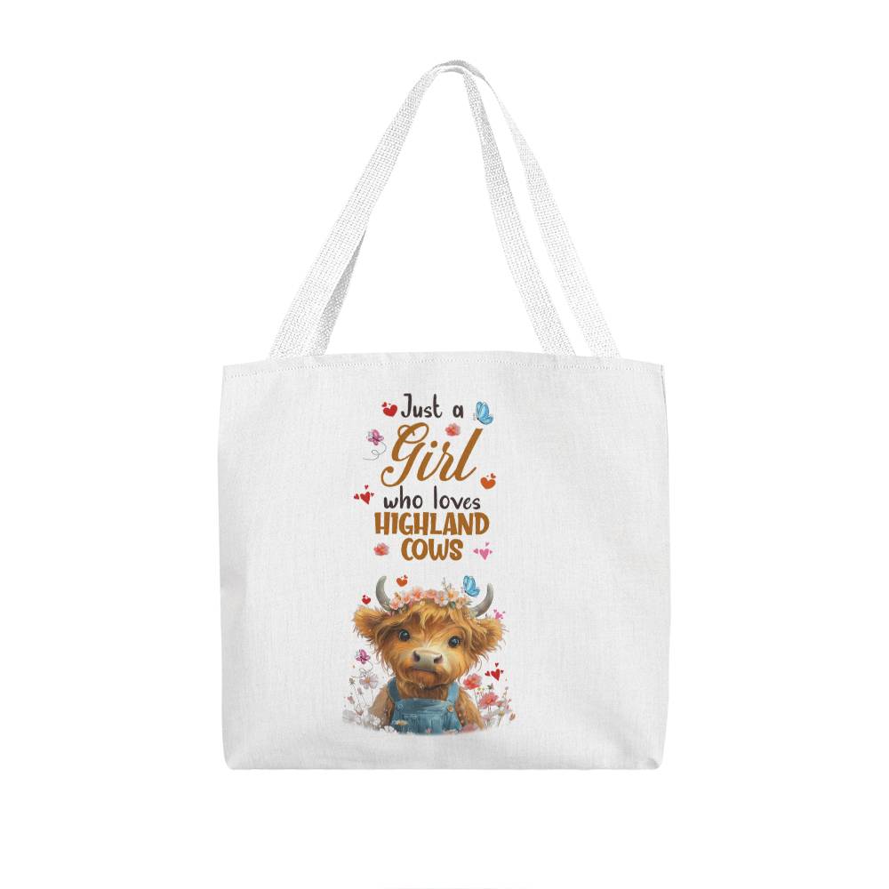 Just a Girl Who Loves Highland Cows Tote Bag