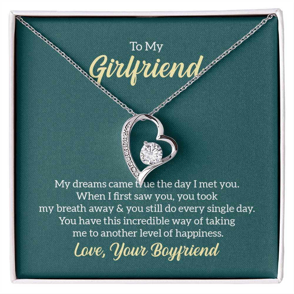 To My Girlfriend Forever Love Necklace with Message Card