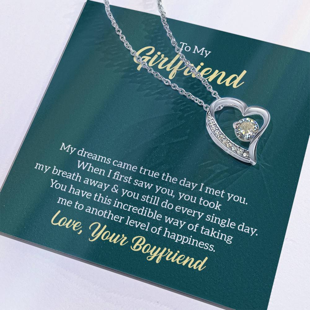 To My Girlfriend Forever Love Necklace with Message Card