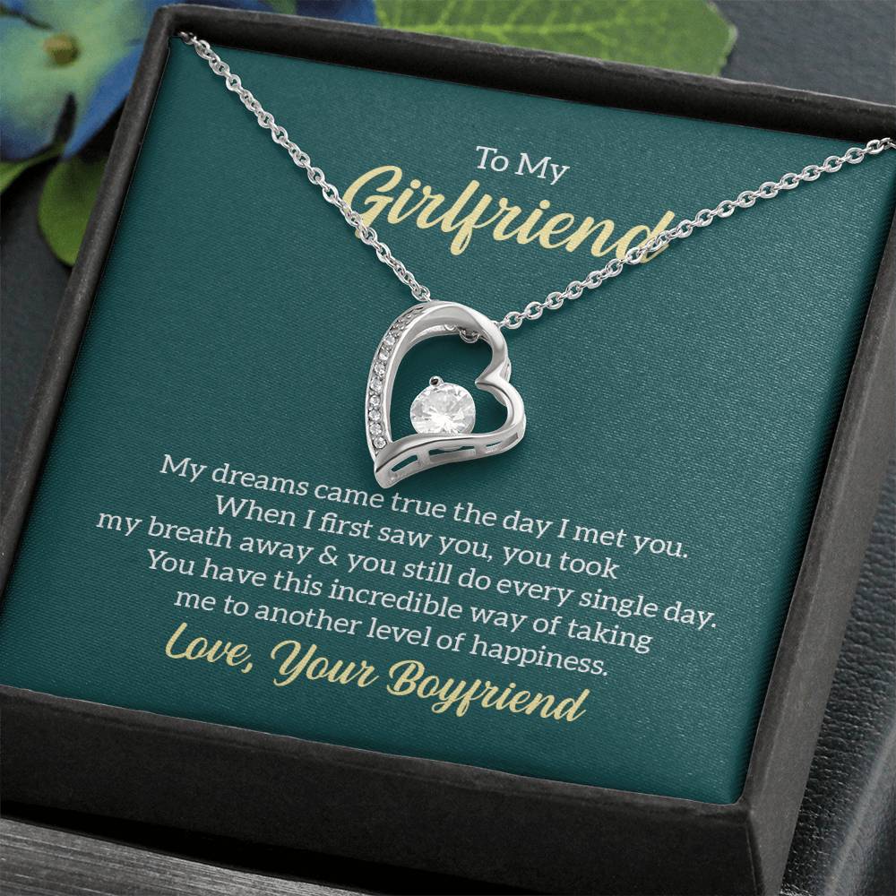 To My Girlfriend Forever Love Necklace with Message Card