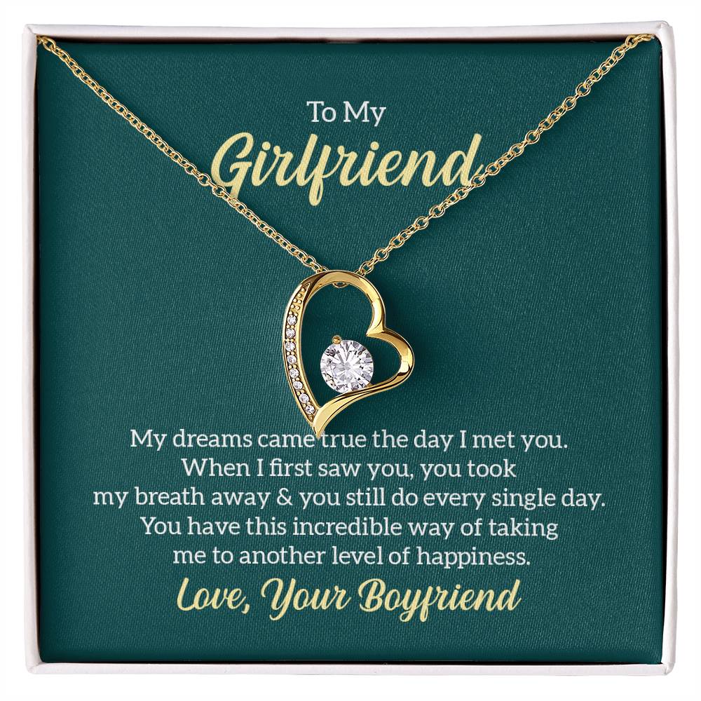 To My Girlfriend Forever Love Necklace with Message Card