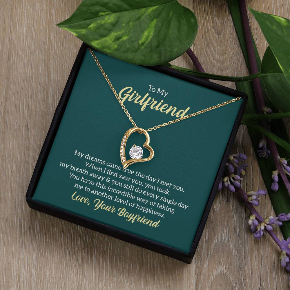 To My Girlfriend Forever Love Necklace with Message Card