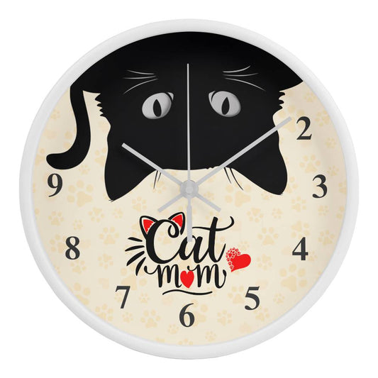 Cat Mom Wood Clock