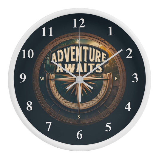 Adventure Awaits Wood Clock