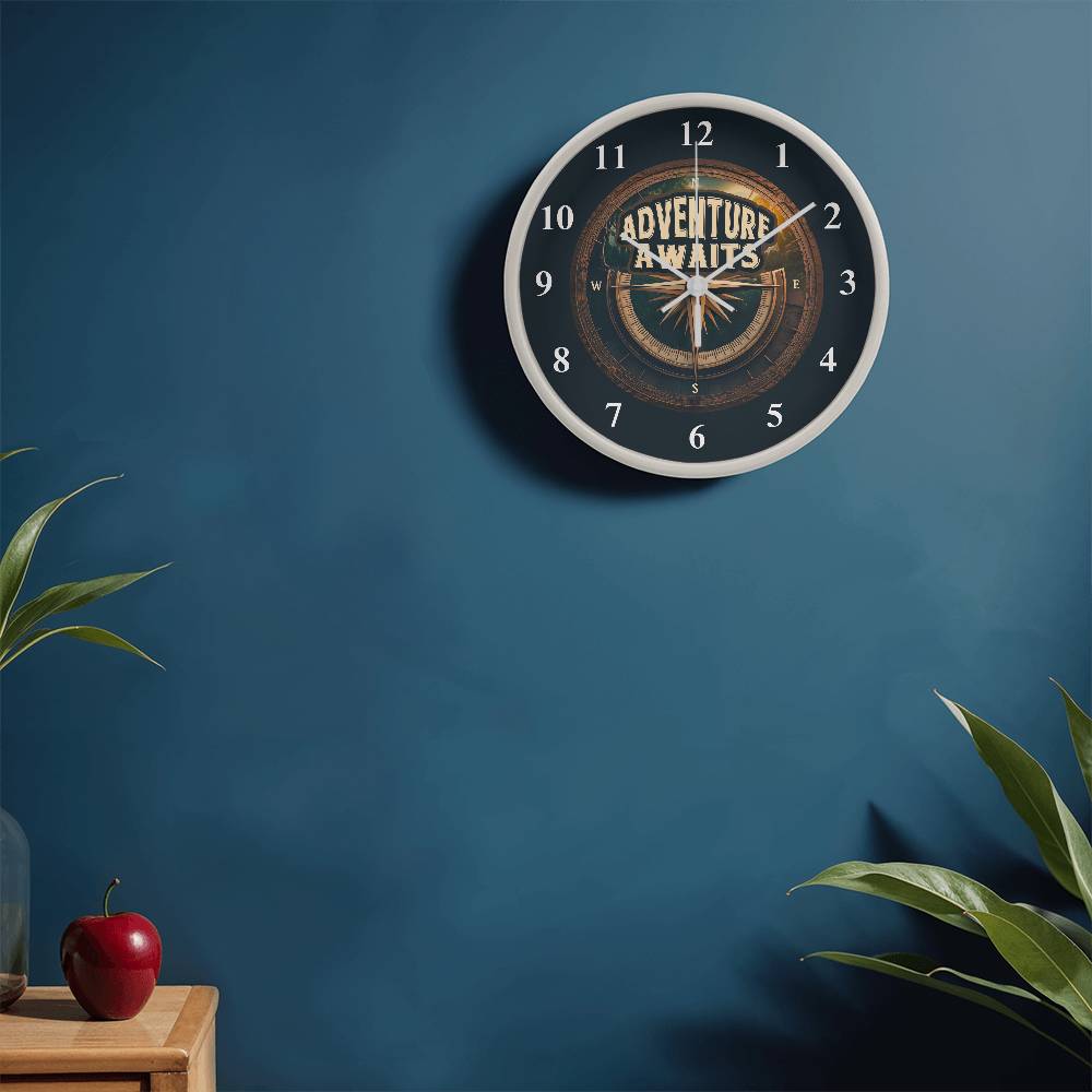 Adventure Awaits Wood Clock