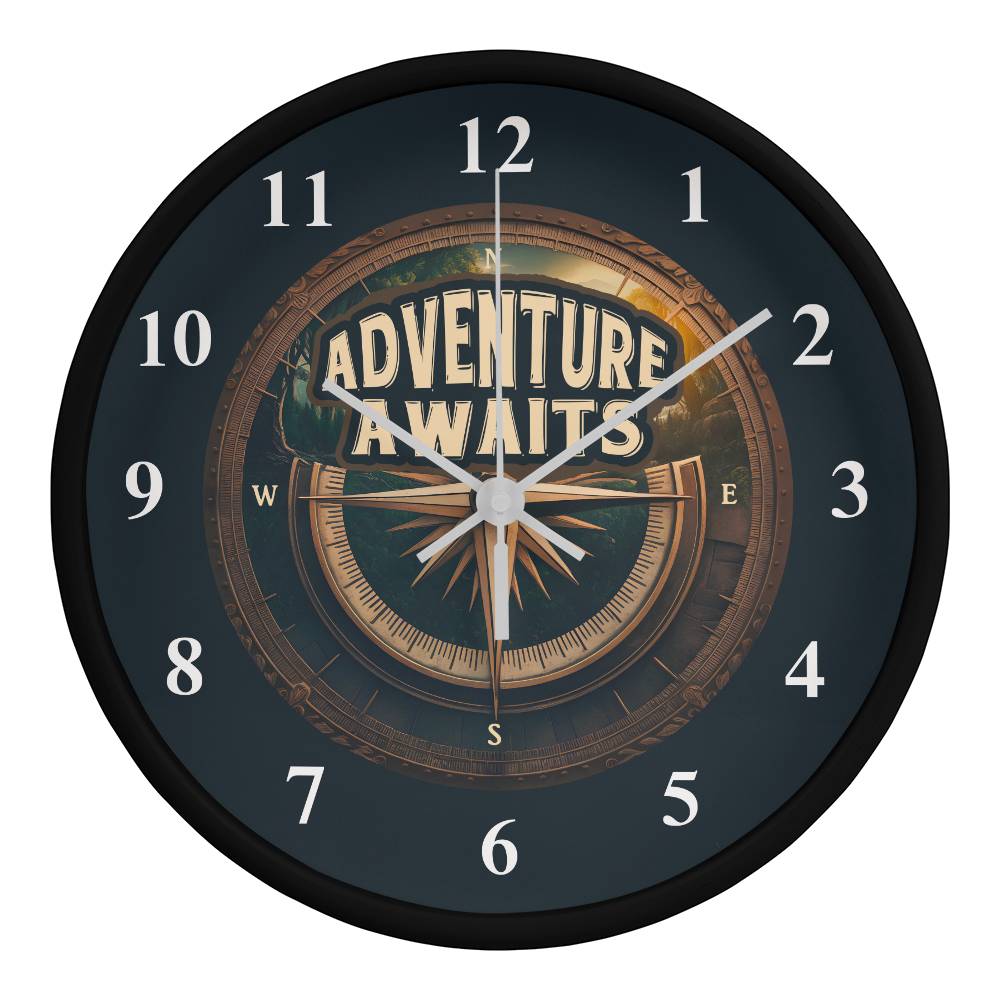 Adventure Awaits Wood Clock