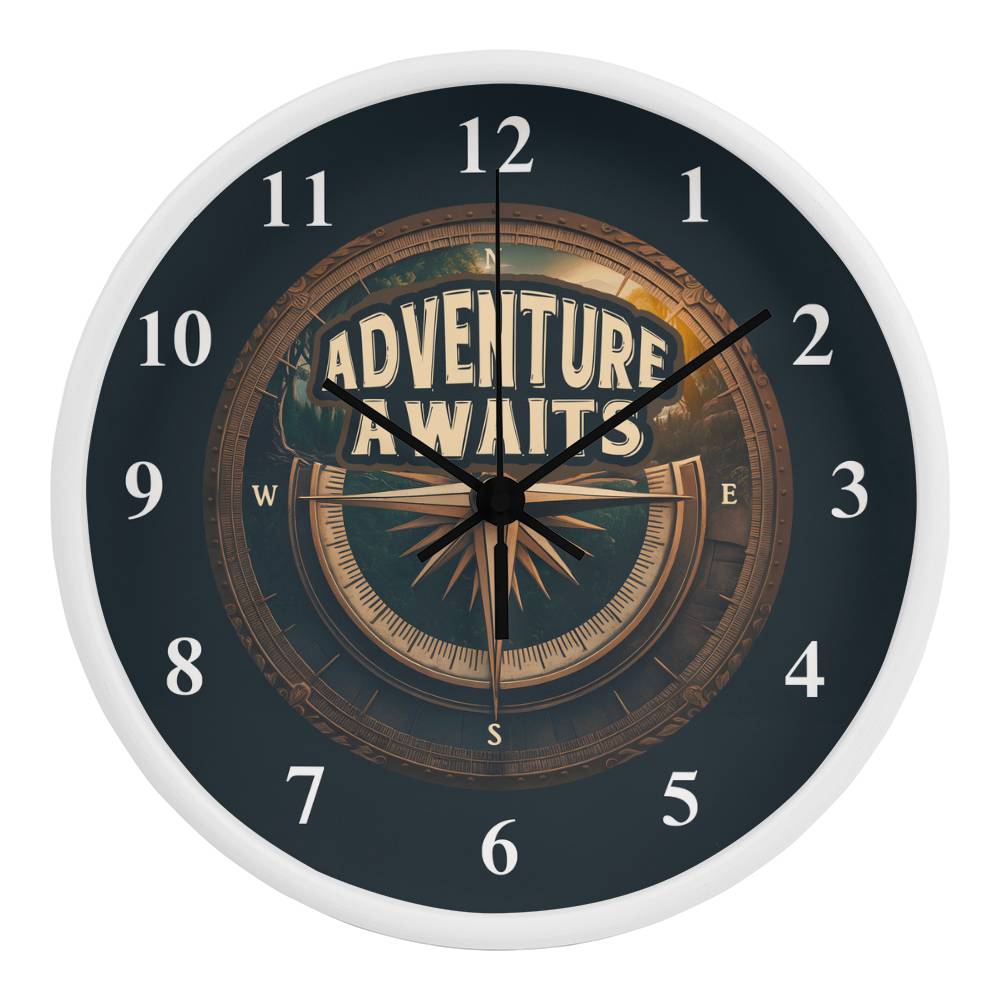 Adventure Awaits Wood Clock