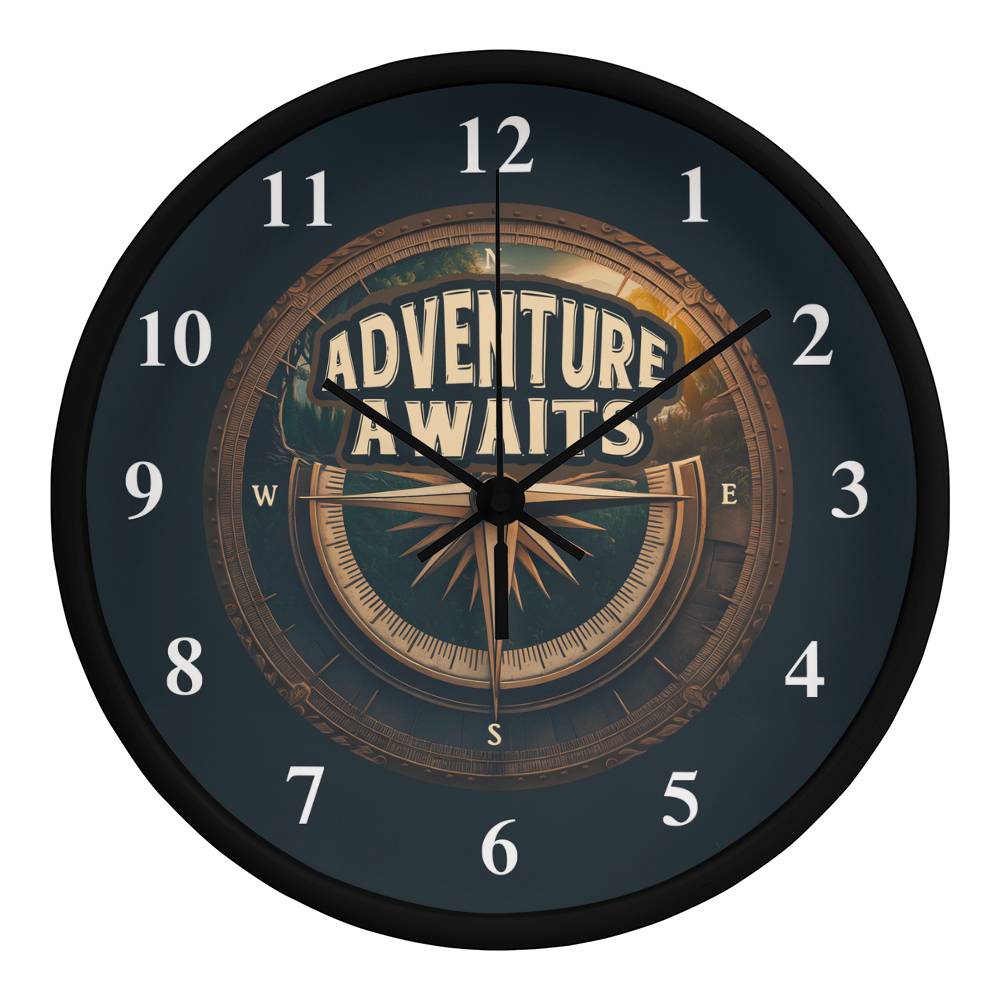 Adventure Awaits Wood Clock