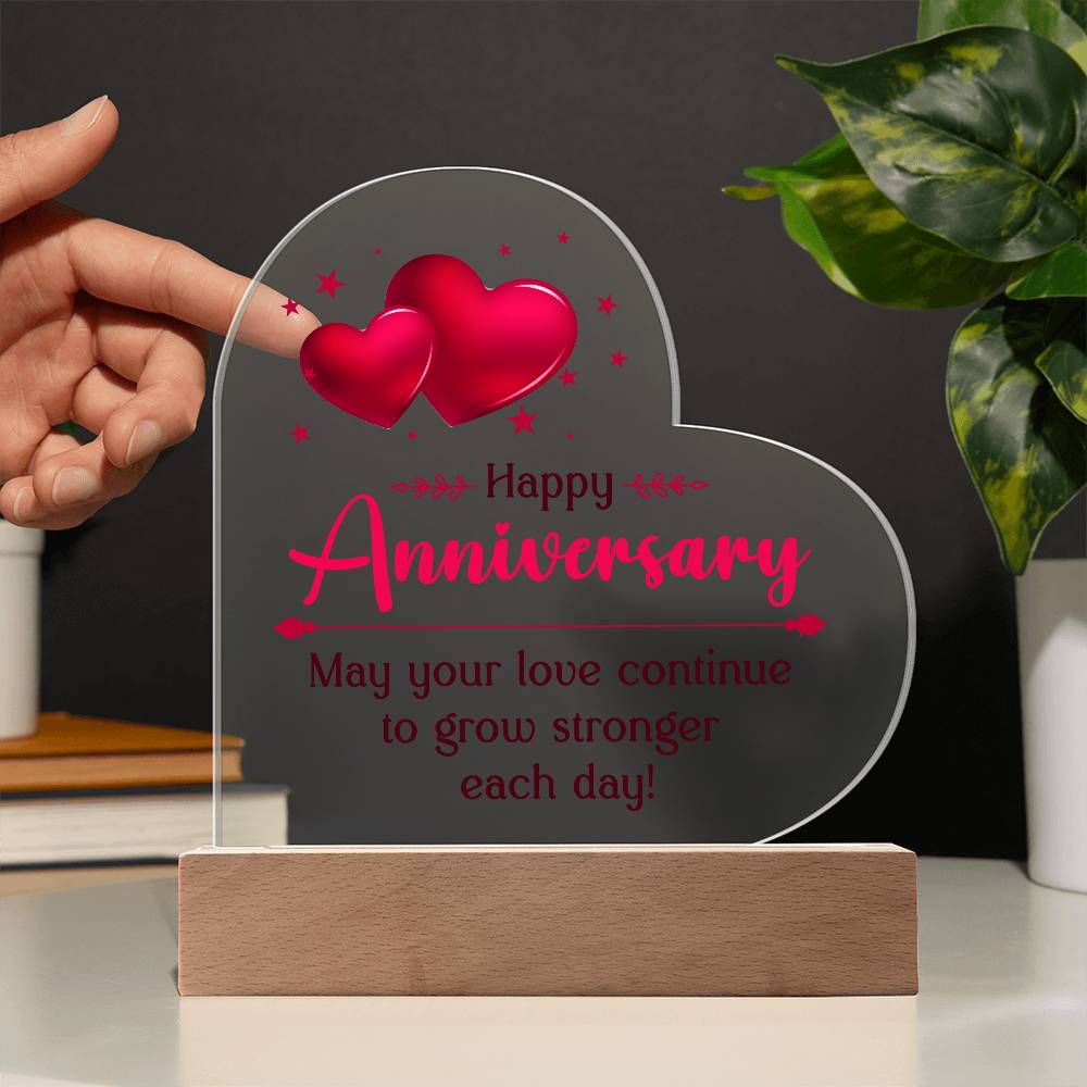 Happy Anniversary Acrylic Heart Plaque