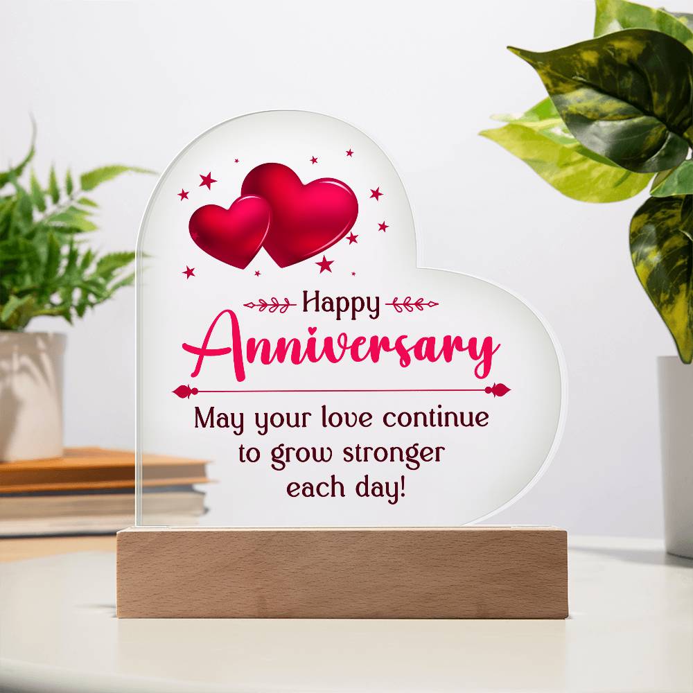 Happy Anniversary Acrylic Heart Plaque