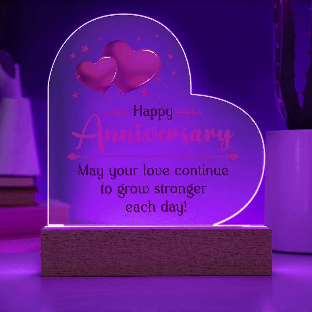 Happy Anniversary Acrylic Heart Plaque