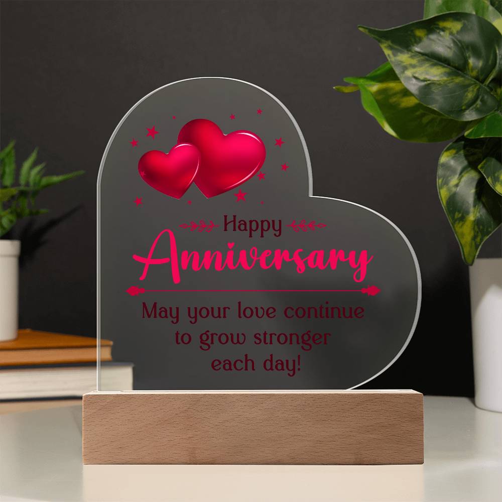 Happy Anniversary Acrylic Heart Plaque