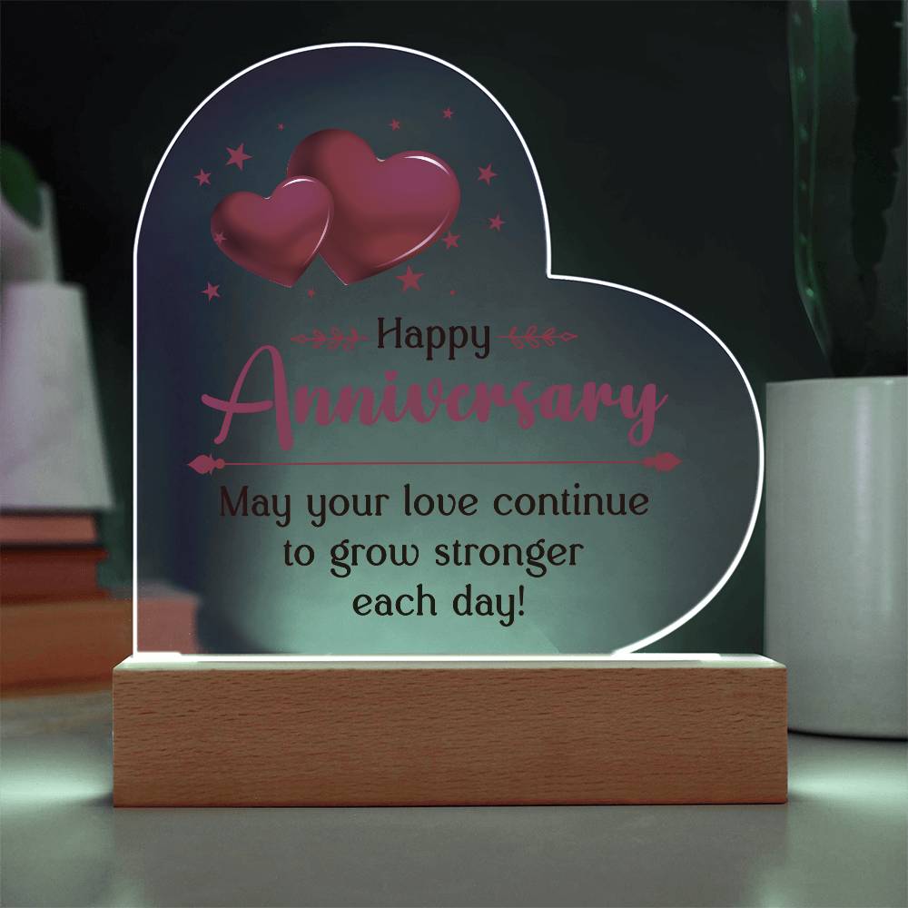 Happy Anniversary Acrylic Heart Plaque