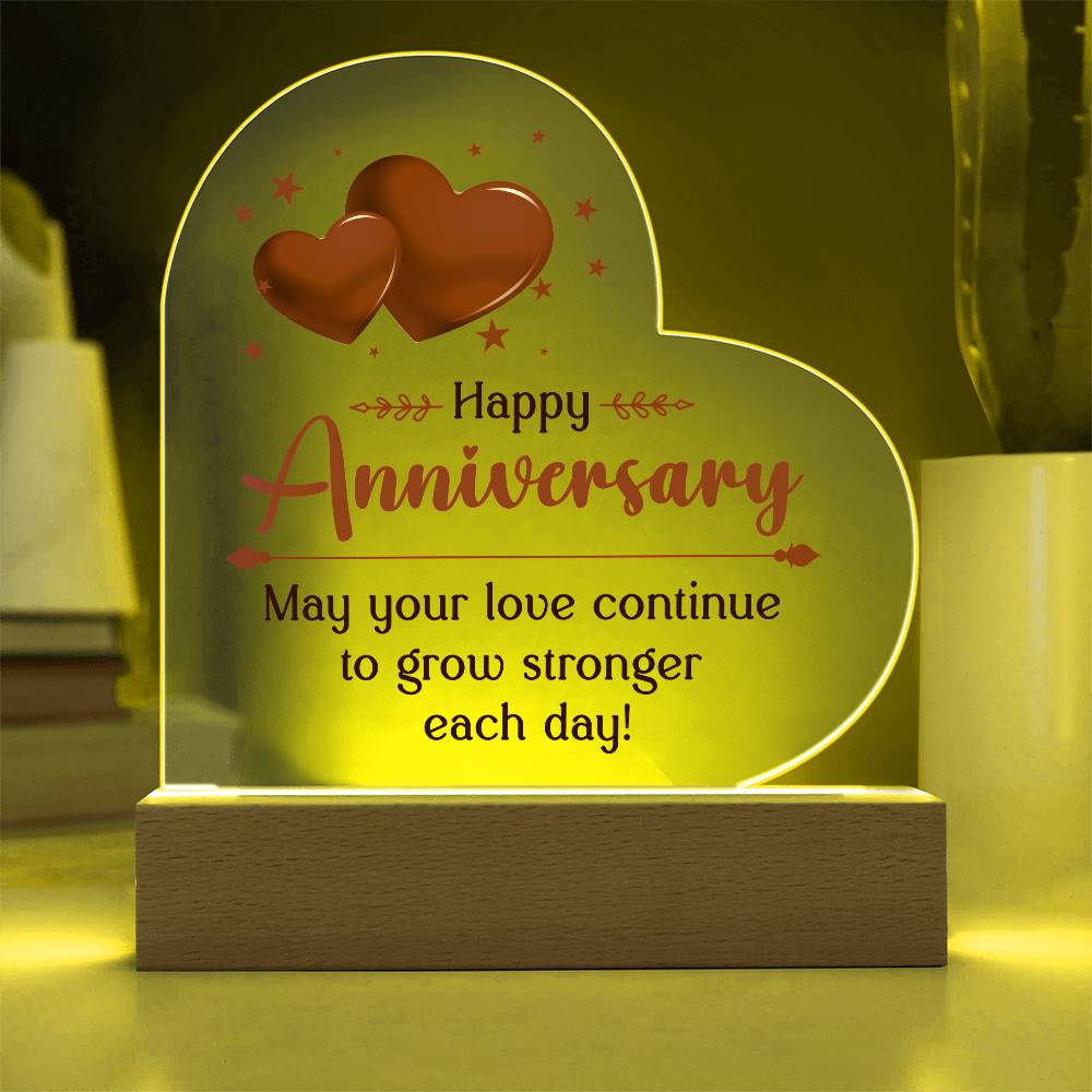 Happy Anniversary Acrylic Heart Plaque