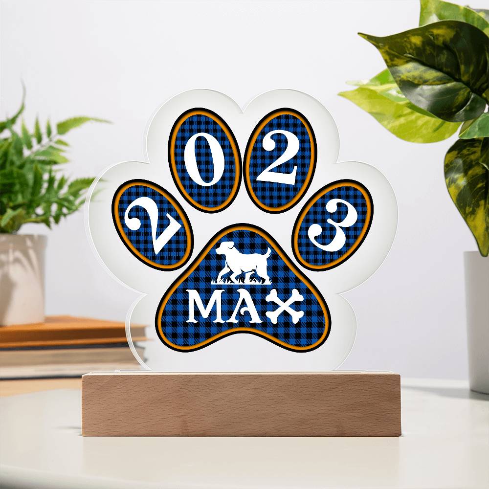 Personalized Paw Print Acrylic Plaque: Cherish Your Pet