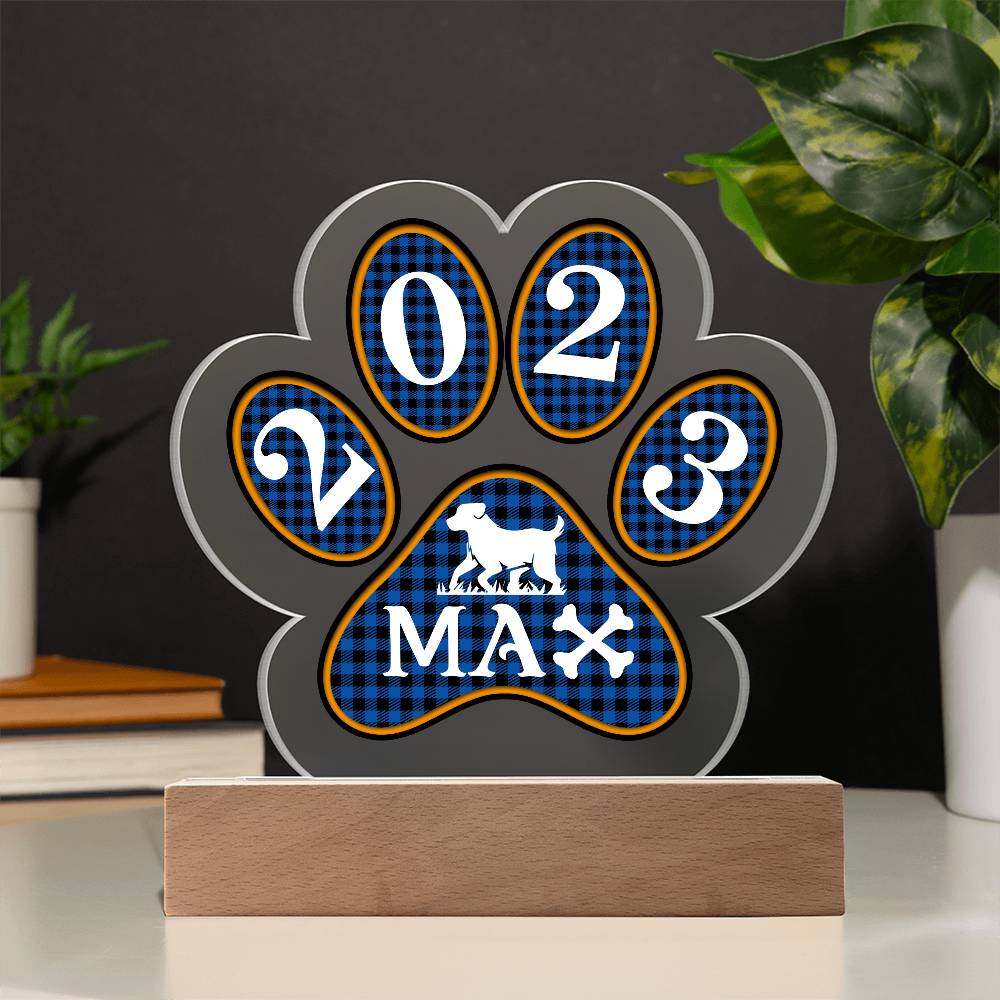 Personalized Paw Print Acrylic Plaque: Cherish Your Pet