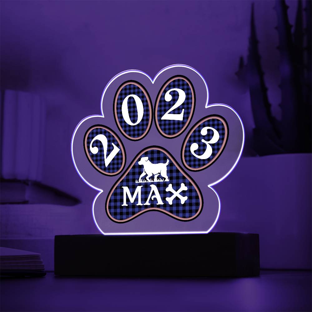 Personalized Paw Print Acrylic Plaque: Cherish Your Pet