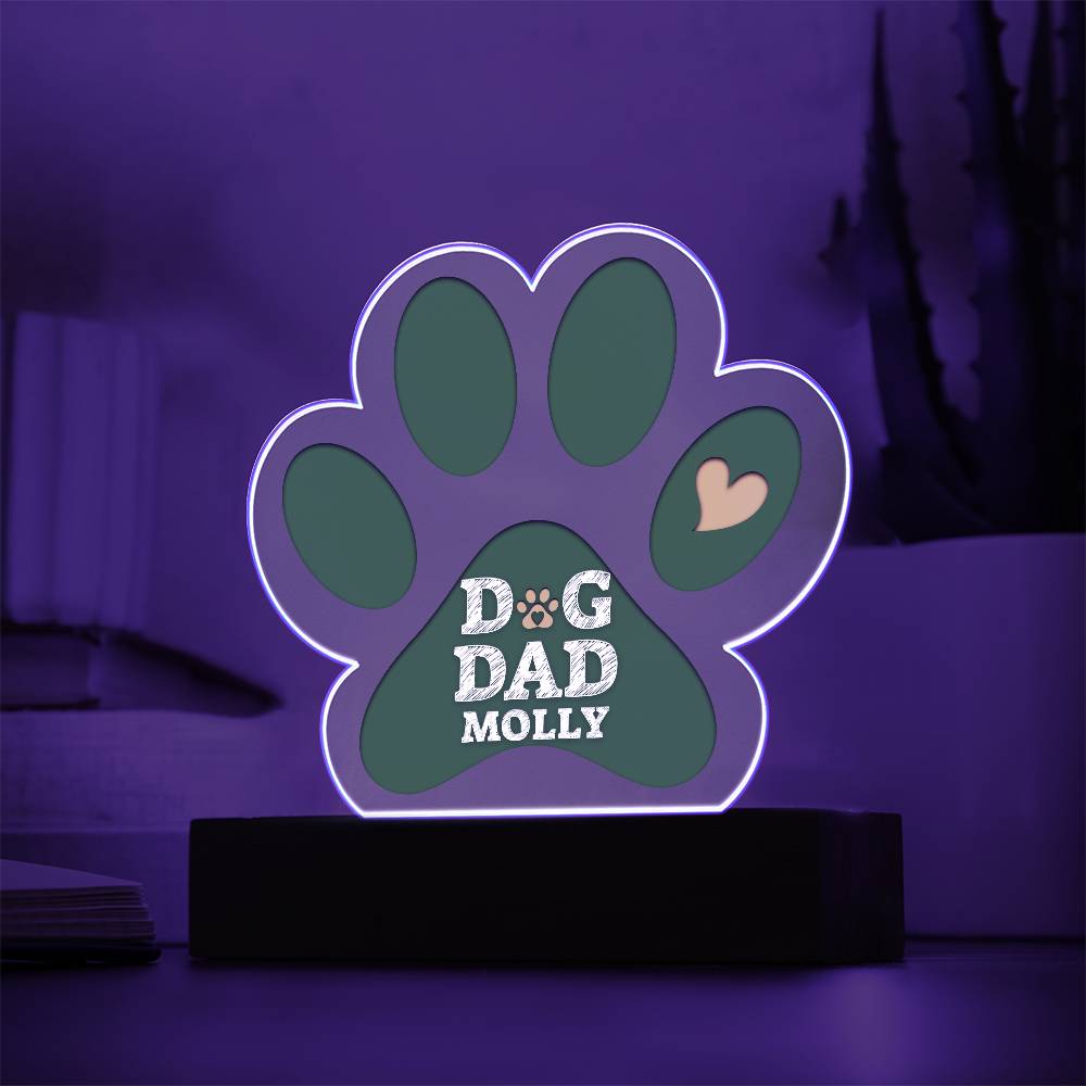 Dog Dad Paw Print Acrylic Plaque