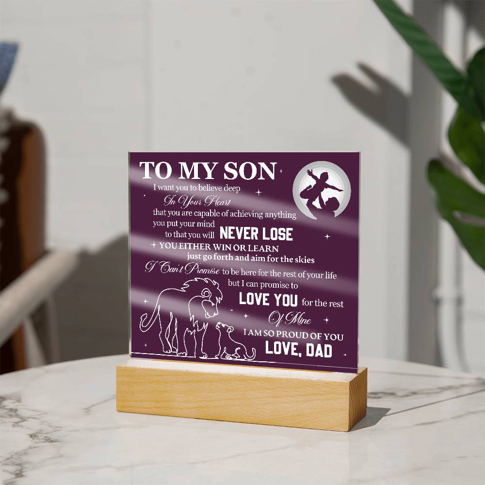 To My Son Proud of You Acrylic Plaque