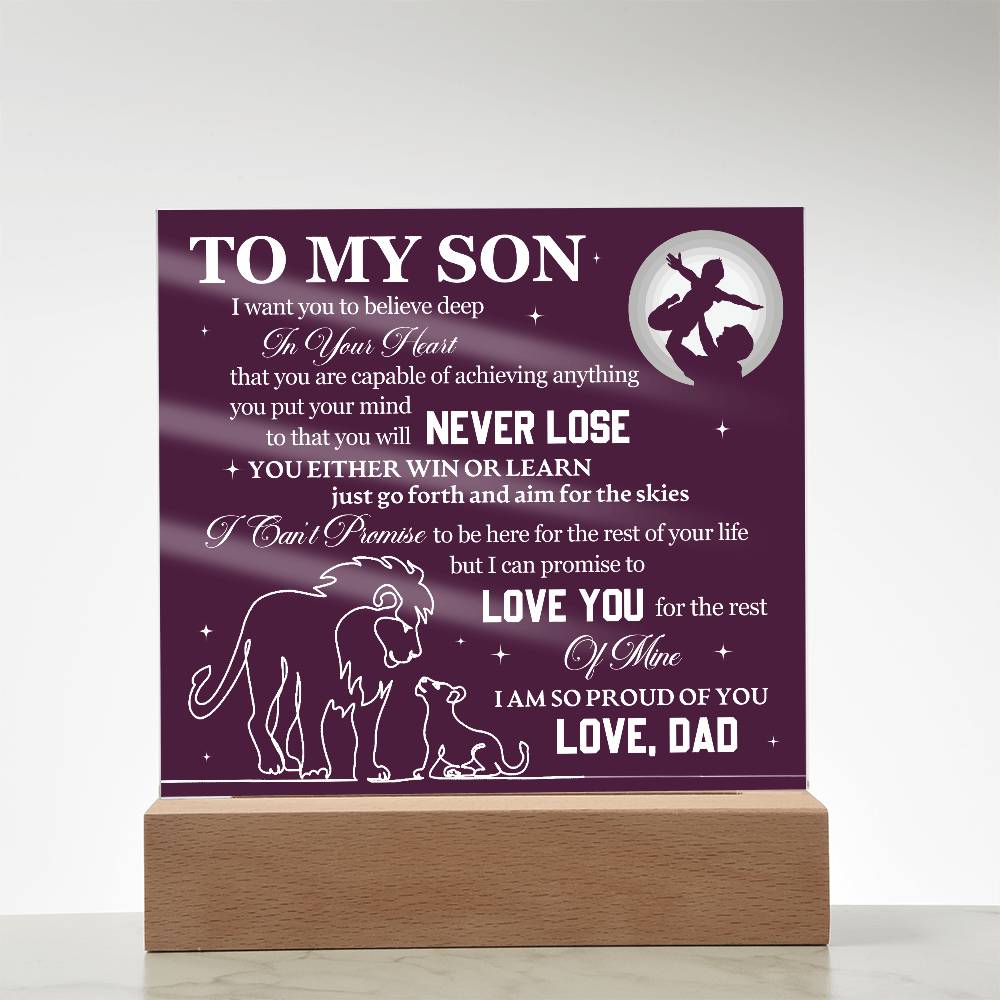 To My Son Proud of You Acrylic Plaque