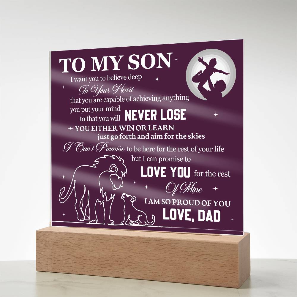 To My Son Proud of You Acrylic Plaque