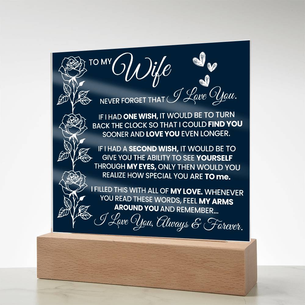 To My Wife Never Forget I Love You Acrylic Plaque