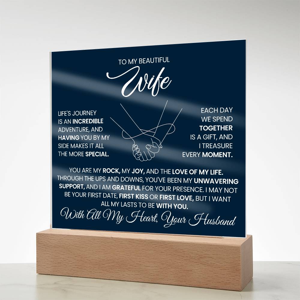 To My Beautiful Wife Life is a Journey with You Acrylic Plaque