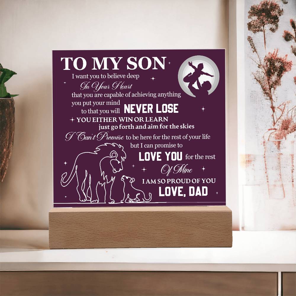 To My Son Proud of You Acrylic Plaque