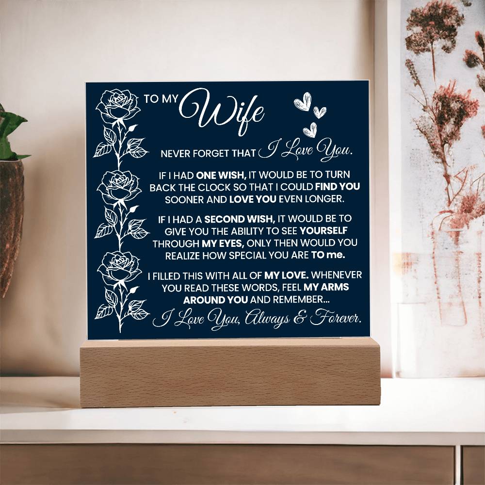 To My Wife Never Forget I Love You Acrylic Plaque