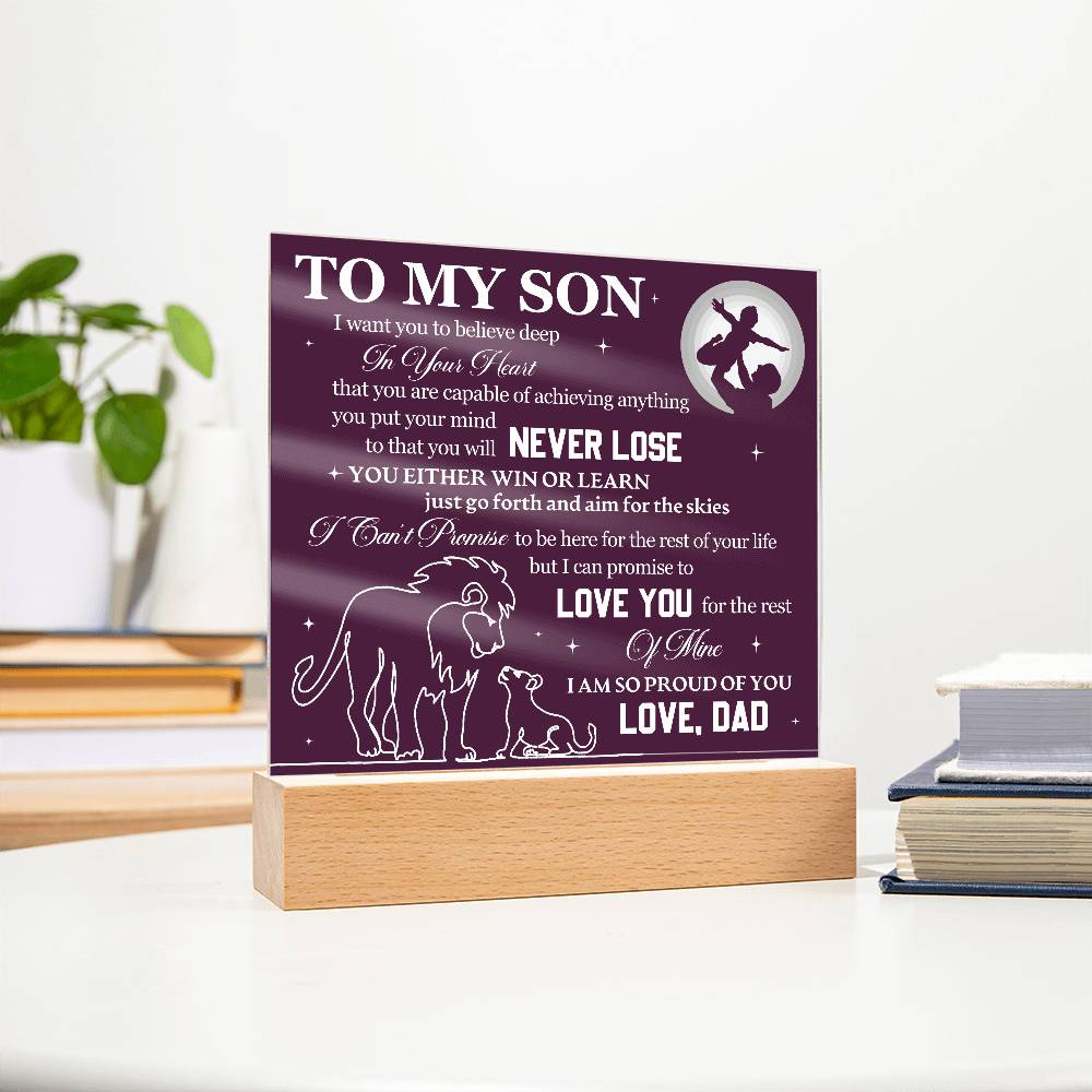 To My Son Proud of You Acrylic Plaque