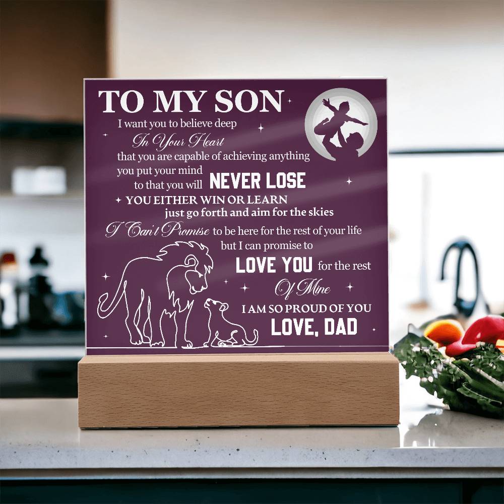 To My Son Proud of You Acrylic Plaque