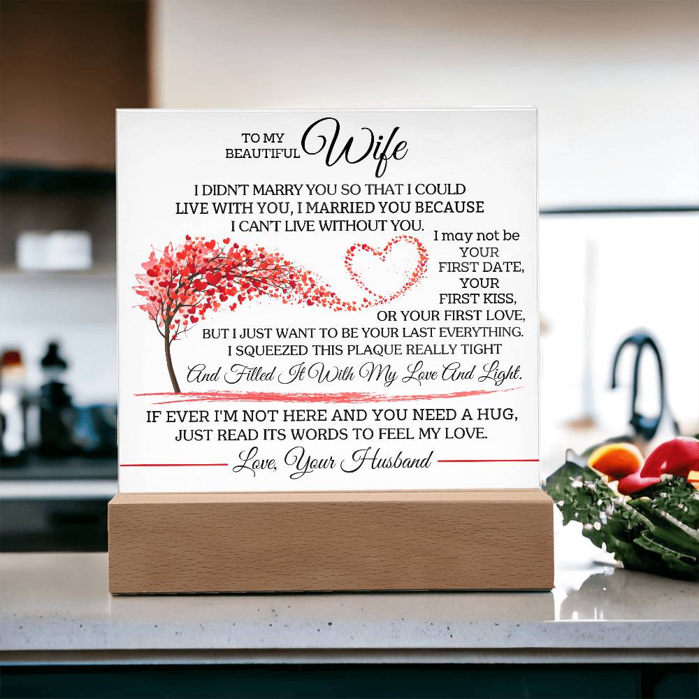 To My Wife Never Forget I Love You Acrylic Plaque