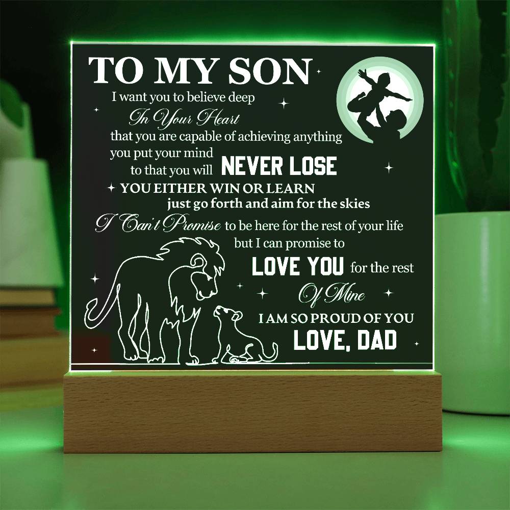 To My Son Proud of You Acrylic Plaque