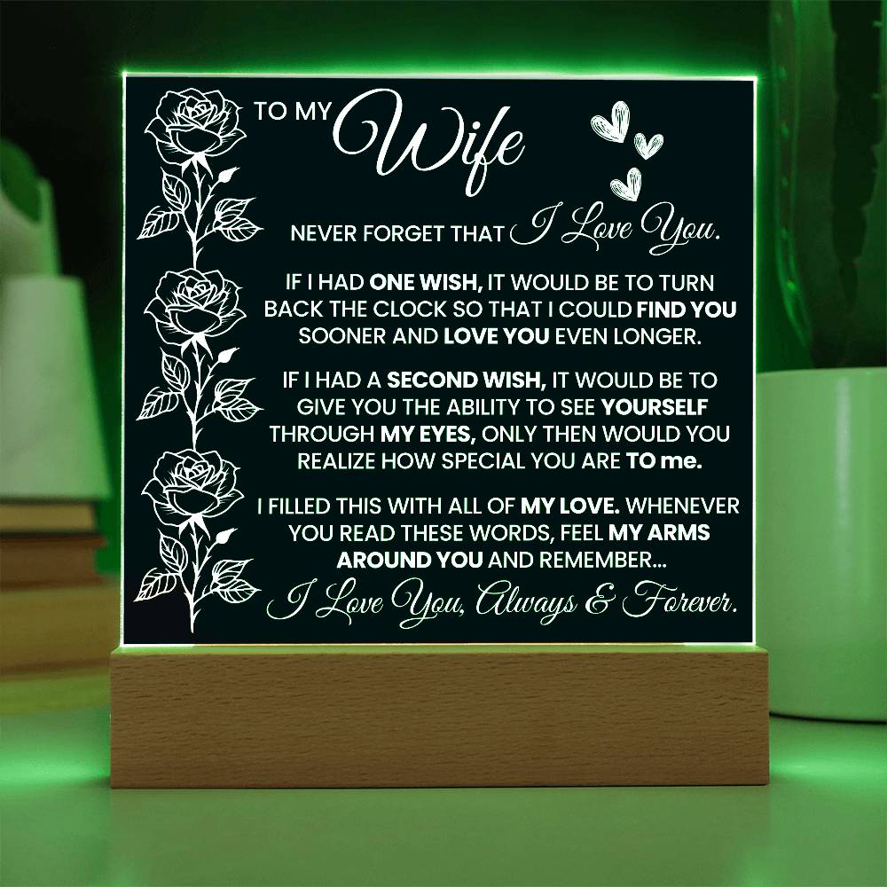 To My Wife Never Forget I Love You Acrylic Plaque