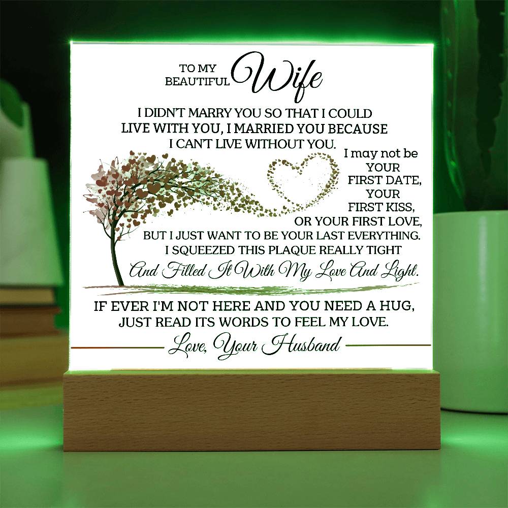 To My Beautiful Wife Acrylic Plaque