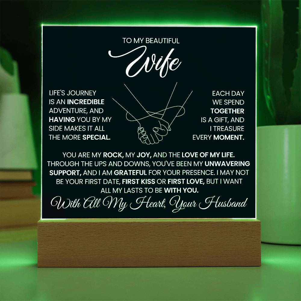 To My Beautiful Wife Life is a Journey with You Acrylic Plaque