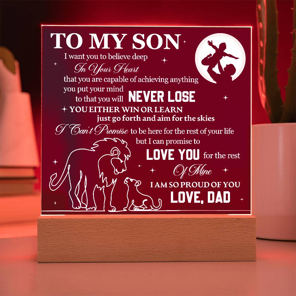 To My Son Proud of You Acrylic Plaque