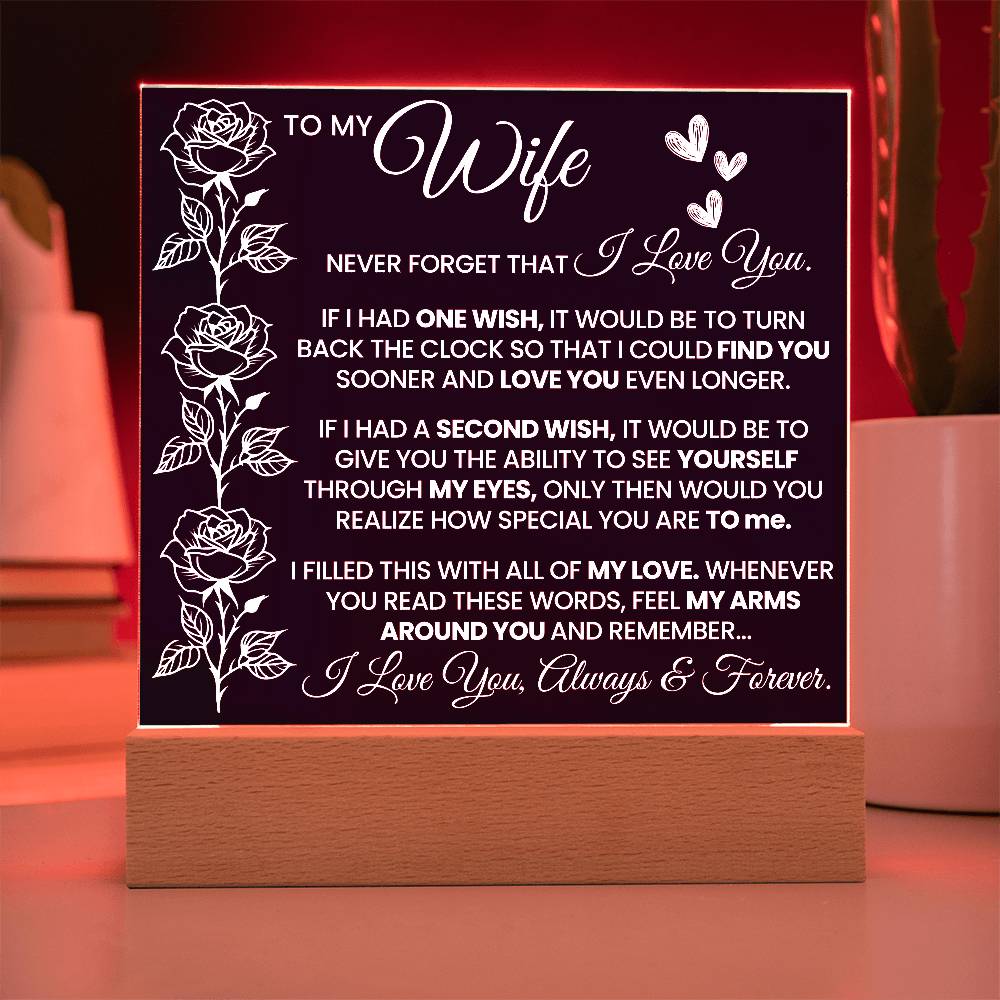 To My Wife Never Forget I Love You Acrylic Plaque