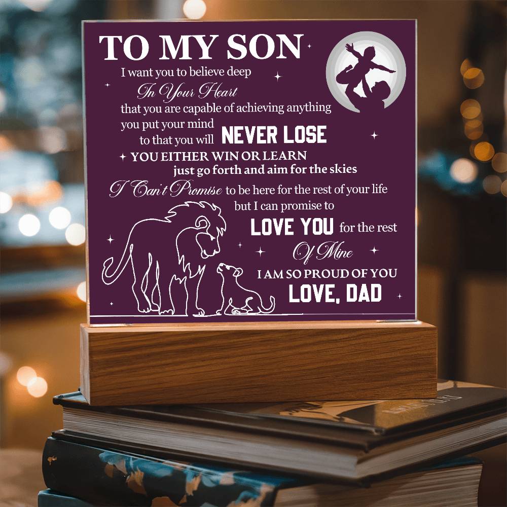 To My Son Proud of You Acrylic Plaque