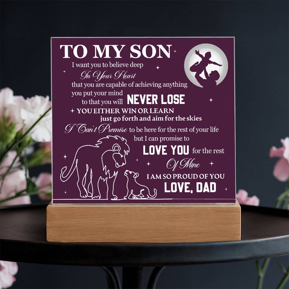 To My Son Proud of You Acrylic Plaque