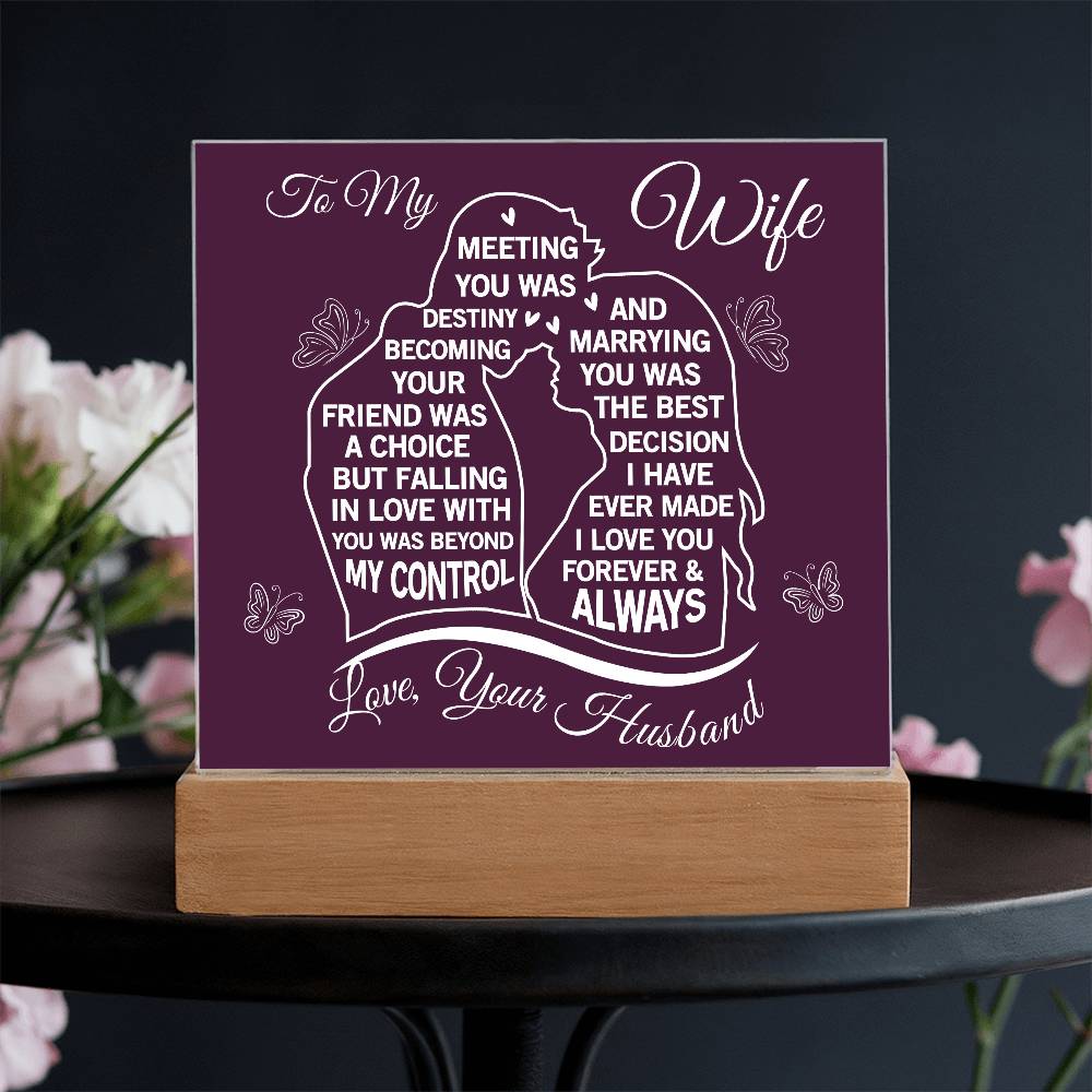 To My Wife Meeting You Was Destiny Acrylic Plaque