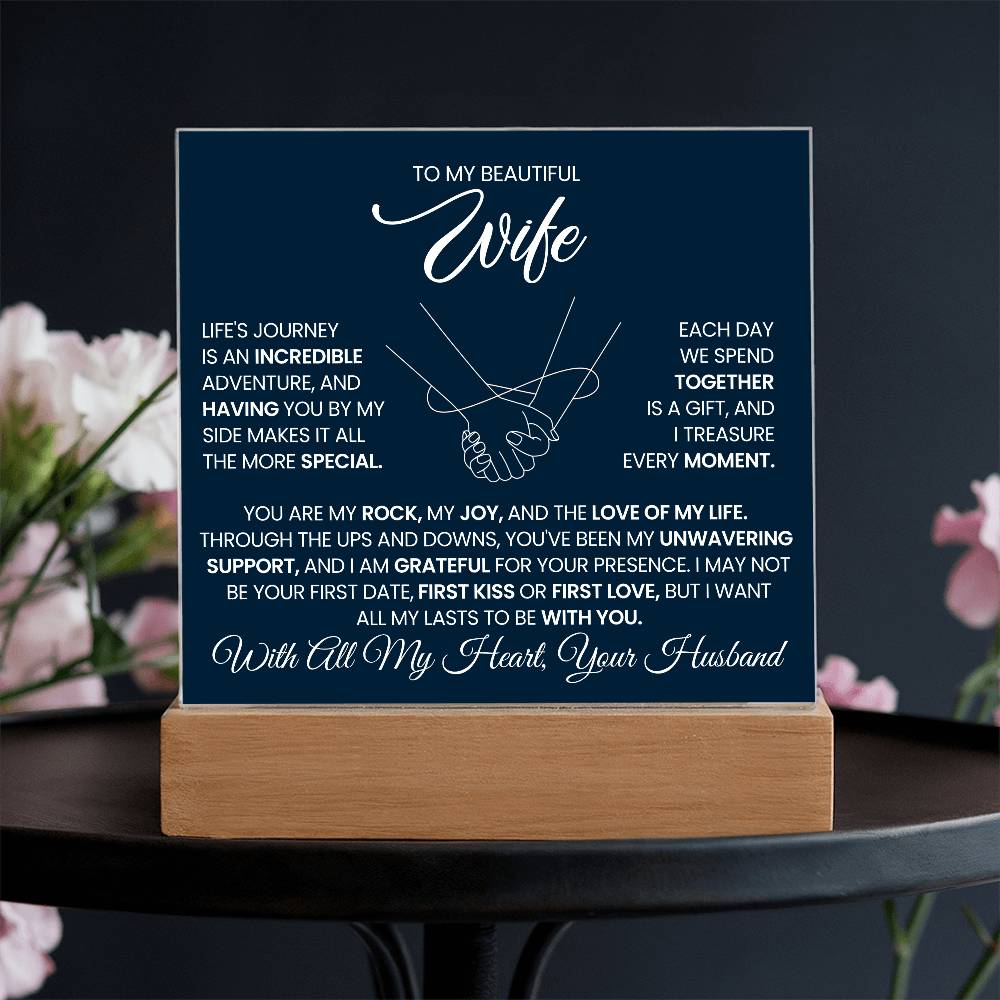 To My Beautiful Wife Life is a Journey with You Acrylic Plaque