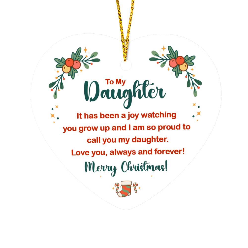 To My Daughter/Son Heart Christmas Ornament