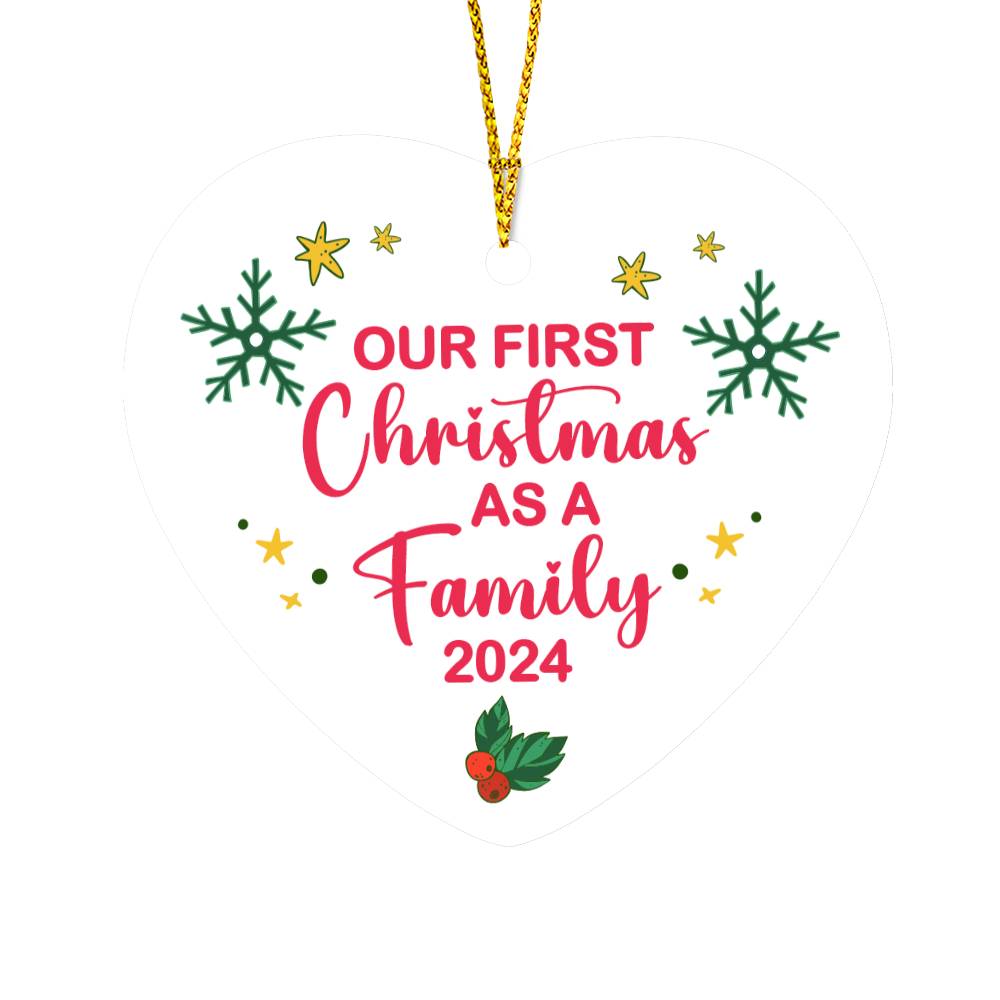 Our First Christmas as a Family Heart Ornament